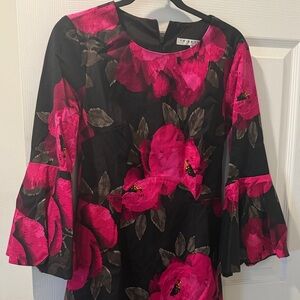 Trina Turk Black and Pink Floral Dress